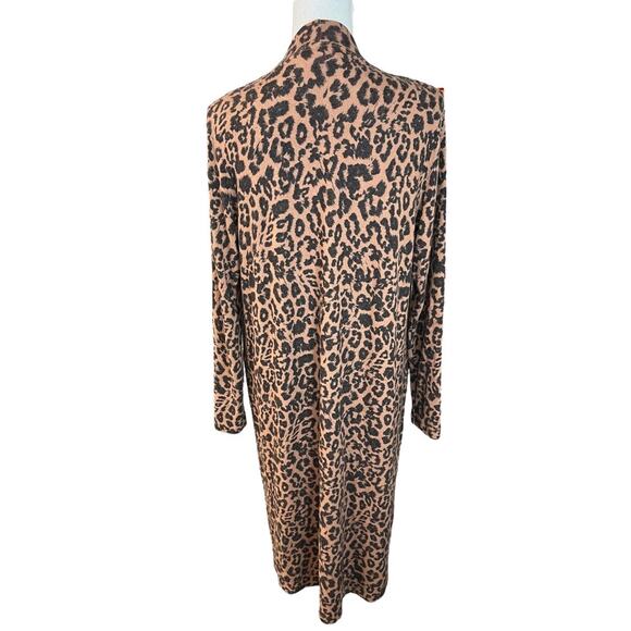 Revolve LNA Clothing Brushed Dean Long Cardi Leopard casual duster neutral - Picture 5 of 8
